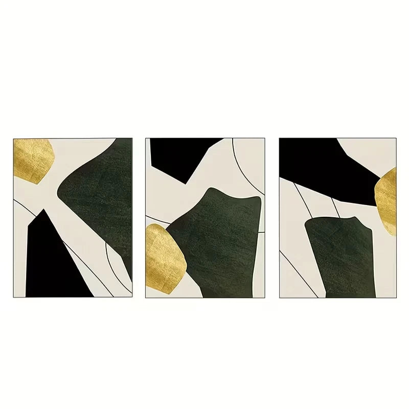 3pcs Bohemian Vintage Abstract Green  Wall Art Set Canvas Framed 50x70cm - High Quality Print 100% Australian Made Wall Canvas Ready to Hang - Bella Home Decor