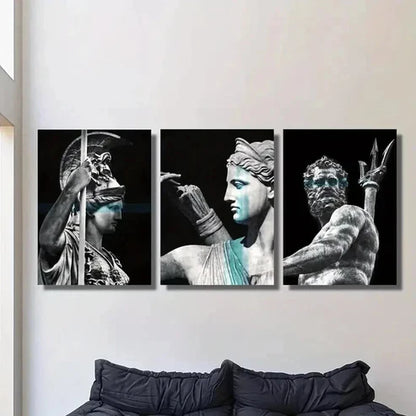 3pcs Nordic Mythology Characters Portrait Wall Art Set Canvas Unframed - High Quality Print 100% Australian Made Wall Canvas