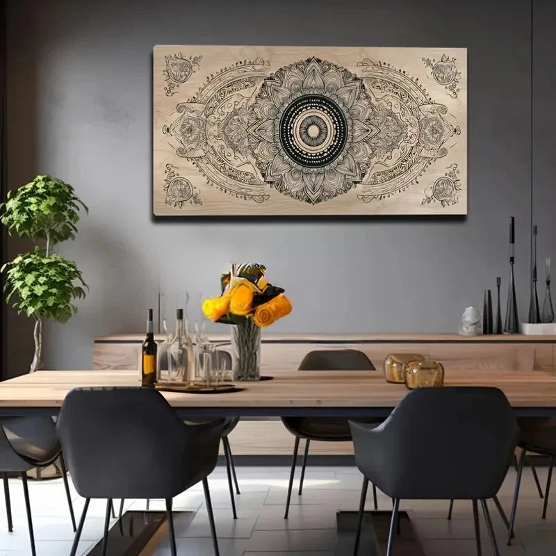 Vintage Floral Adhesive Back Wall Art Canvas Office Home Room Framed 120x60cm