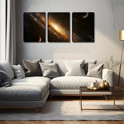 3pcs Endless Stars Diamond-Like Constellation Wall Art Set Canvas Unframed - High Quality Print 100% Australian Made Wall Canvas