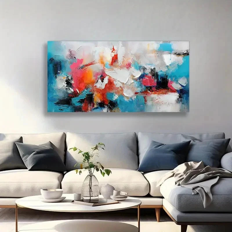 Vibrant Color Contemporary Wall Art canvas office home room framed 120x60cm - Bella Home Decor