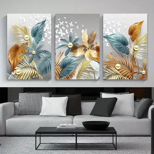 3pcs Luxury Butterfly Wall Art Set Canvas Unframed - High Quality Print 100% Australian Made Wall Canvas