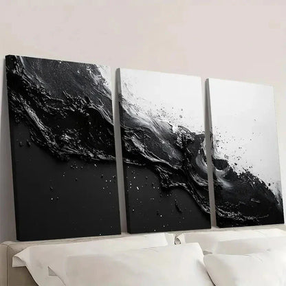 3pcs Black and White Abstract High-Quality Wall Art Canvas Unframed – High Quality Print 100% Australian Made Wall Canvas - Bella Home Decor