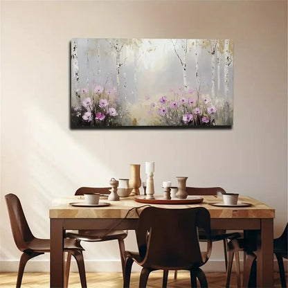 Birch Tree Branches And Leaves Wall Art Canvas Office Home Room Framed 120x60cm