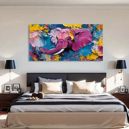 Colorful Graffiti Elephant Wall Art Canvas Office Home Room Framed 120x60cm