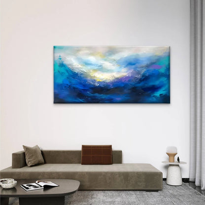 Blue Sky & Clouds Modern Wall Art Canvas Office Home Room Framed 120x60cm
