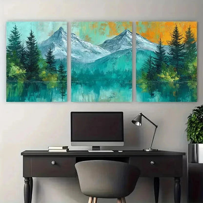3pcs Top Sunrise Landscape Thick Texture Perfect Wall Art Set Canvas Framed 50x70cm - High Quality Print 100% Australian Made Wall Canvas Ready to Hang