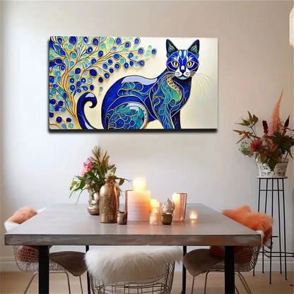 Blue White Porcelain Pattern Wall Art Canvas Office Home Room Framed 120x60cm