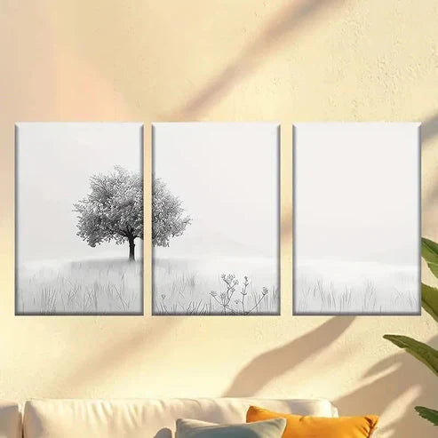 3pcs Trees in the Snow Wall Art Canvas Unframed – High Quality Print 100% Australian Made Wall Canvas