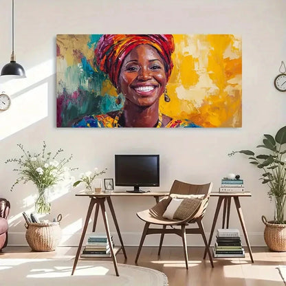 Colorful Cultural Smiling Wall Art Canvas Office Home Room Framed 120x60cm