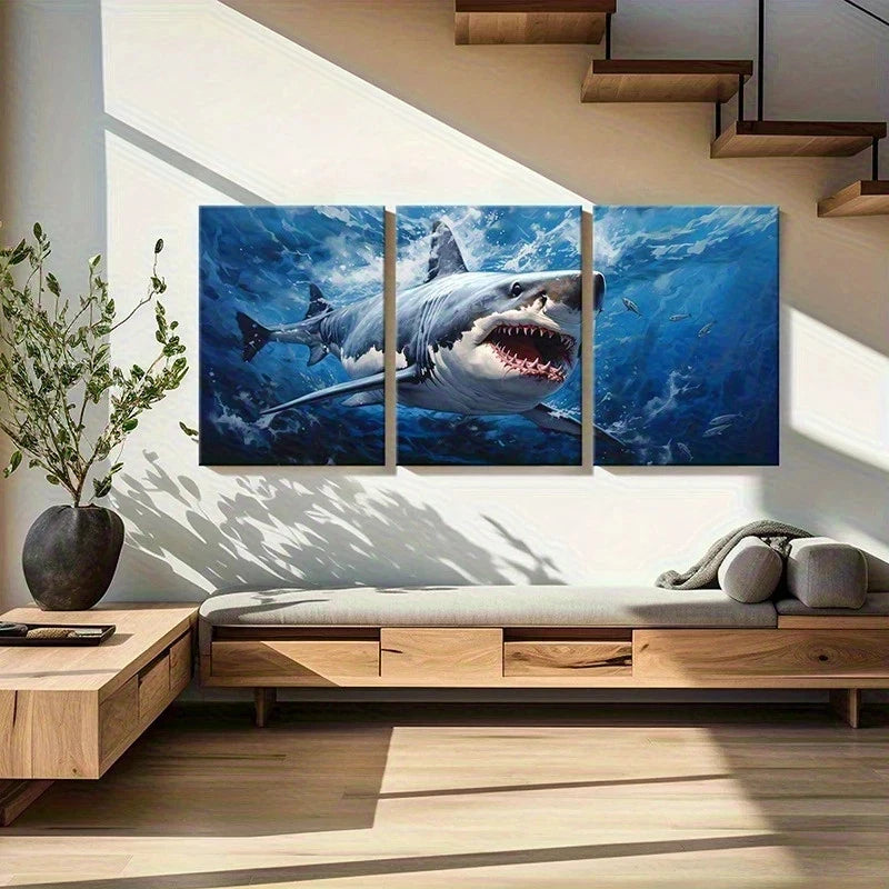 3pcs Underwater World Sea Life Ocean Metal Print Ready to Hang Art