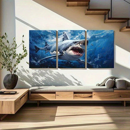 3pcs Underwater World Sea Life Ocean Metal Print Ready to Hang Art