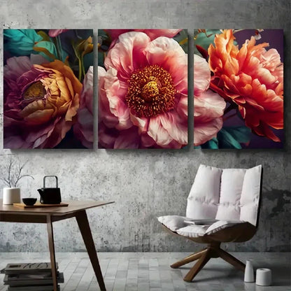 3pcs Vibrant Orange Green Abstract Forest Wall Art Set Canvas Framed 60x90cm - High Quality Print 100% Australian Made Wall Canvas Ready to Hang