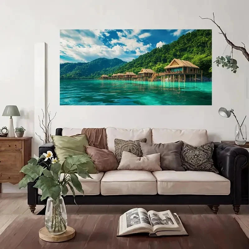 Fantasy Forest Side Wall Art Canvas Office Home Room Framed 120x60cm