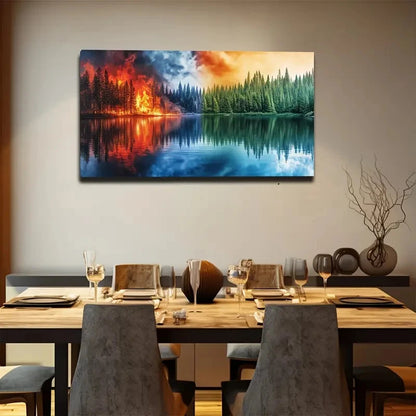 Nature And Disaster Wall Art canvas office home room framed 120x60cm