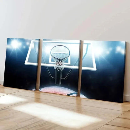 3pcs Basketball Hoop Modern Sport Wall Art Set Canvas Framed 60x90cm - High Quality Print 100% Australian Made Wall Canvas Ready to Hang - Bella Home Decor