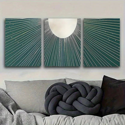 3pcs Geometric Optical Illusion Wall Art Set Canvas Framed 40x60cm - High Quality Print 100% Australian Made Wall Canvas Ready to Hang - Bella Home Decor