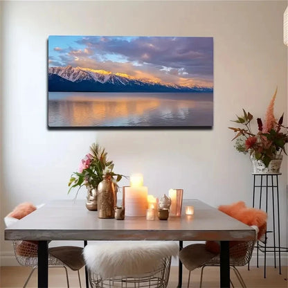 Rolling Snow Mountains Deco Wall Art Canvas Office Home Room Framed 120x60cm