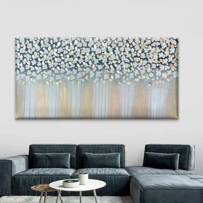 Abstract White Blossom Tree Wall Art Canvas Office Home Room Framed 120x60cm