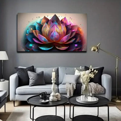 Magical Lotus Flower Suitable Wall Art Canvas Office Home Room Framed 120x60cm