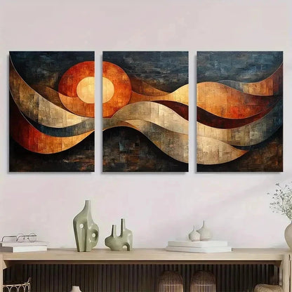 3pcs Abstract Geometric Modern Décor Perfect Wall Art Set Canvas Framed 60x90cm - High Quality Print 100% Australian Made Wall Canvas Ready to Hang - Bella Home Decor