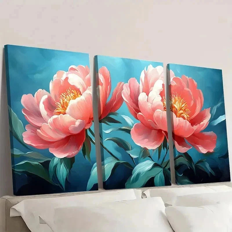 3pcs Vibrant Floral Nature-Inspired TU   Wall Art Set Canvas Framed 50x70cm - High Quality Print 100% Australian Made Wall Canvas Ready to Hang - Bella Home Decor