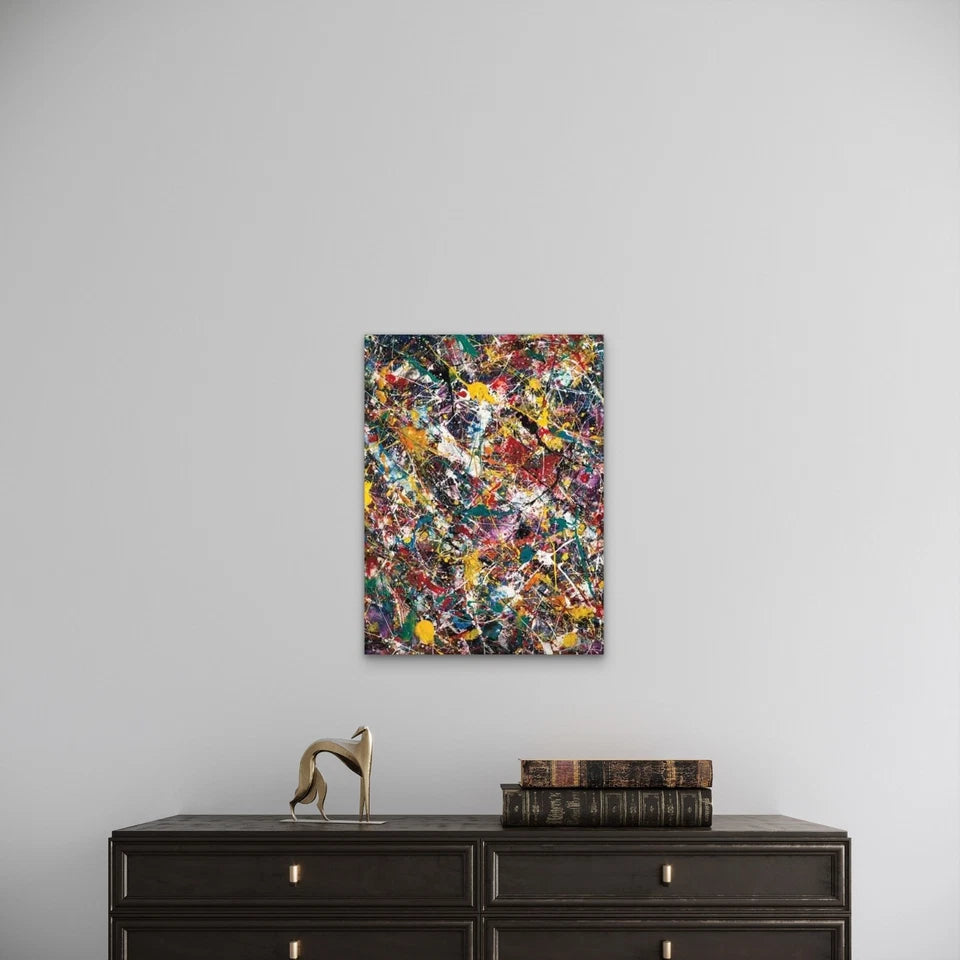 Jackson Pollock Style Abstract Splatter Art Metal Print Ready to Hang