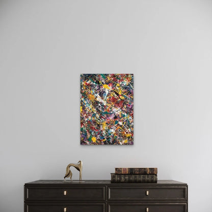 Jackson Pollock Style Abstract Splatter Art Metal Print Ready to Hang