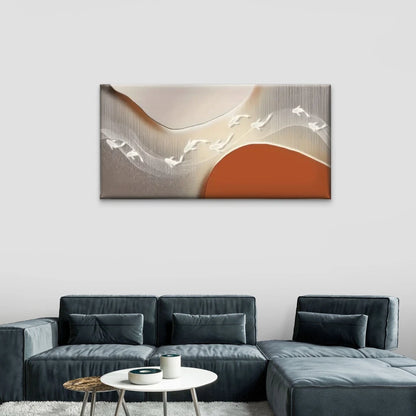 Abstract Brown White Perfect Wall Art Canvas Office Home Room Framed 120x60cm