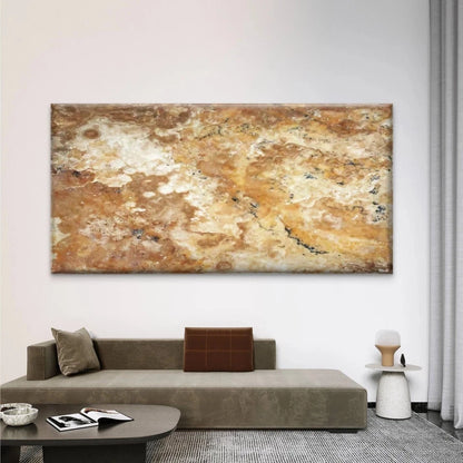 Abstract Brown Marble Texture Wall Art Canvas Office Home Room Framed 120x60cm