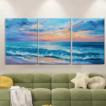 3pcs Sunrise Seascape Sunset Metal Print Ready to Hang Art