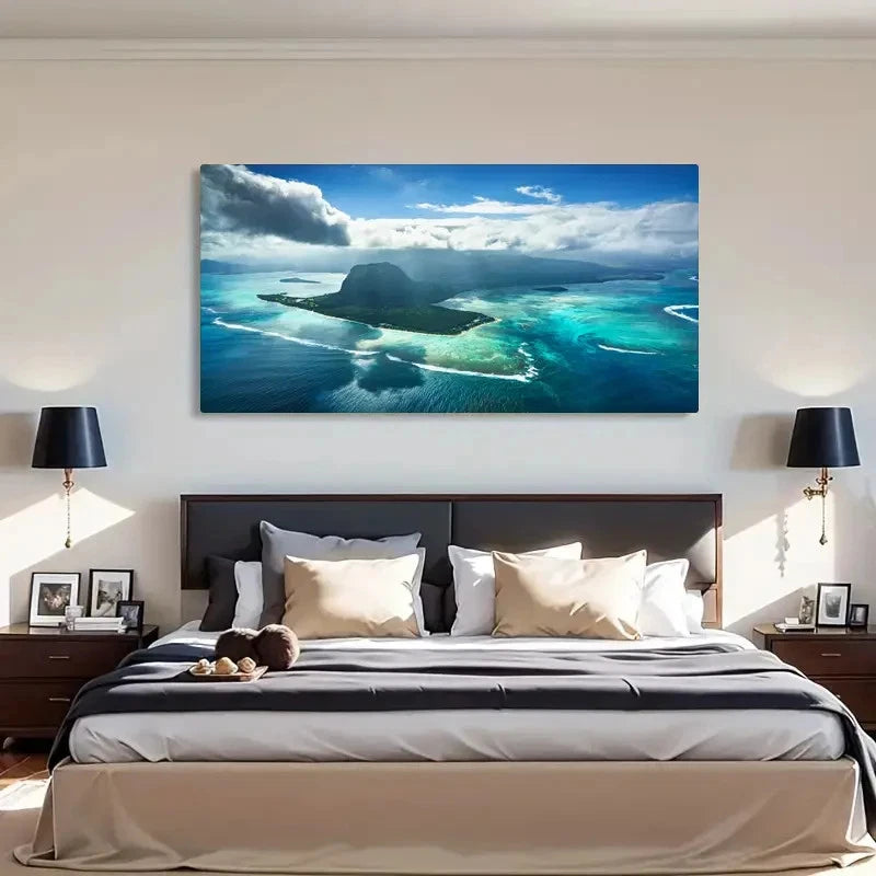 Natural Scenery Ocean Beach Wall Art Canvas Office Home Room Framed 120x60cm