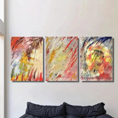3pcs Abstract Color Splash Decoration Wall Art Canvas Unframed - High Quality Print 100% Australian Made Wall Canvas - Bella Home Decor