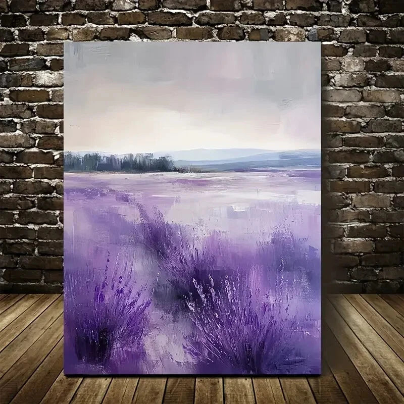 Beautiful Lavender Suitable Painting 40x60cm Metal Print Ready to Hang - Bella Home Decor