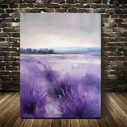 Beautiful Lavender Suitable Painting 40x60cm Metal Print Ready to Hang - Bella Home Decor