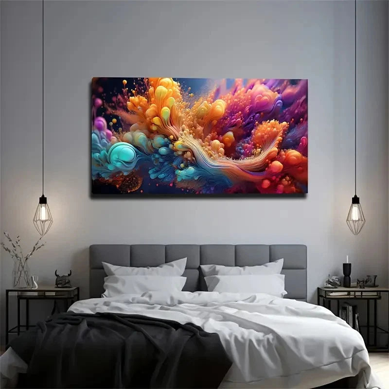 Nebulous Abstract Nebula Wall Art Canvas Office Home Room Framed 120x60cm