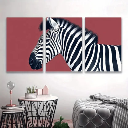 3pcs Zebra Painting with Bold Black & White I   Wall Art Set Canvas Framed 40x60cm - High Quality Print 100% Australian Made Wall Canvas Ready to Hang - Bella Home Decor