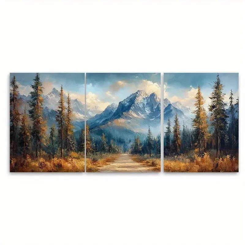 3pcs Yosemite Painting Pine Trees WQ   Wall Art Set Canvas Framed 40x60cm - High Quality Print 100% Australian Made Wall Canvas Ready to Hang - Bella Home Decor