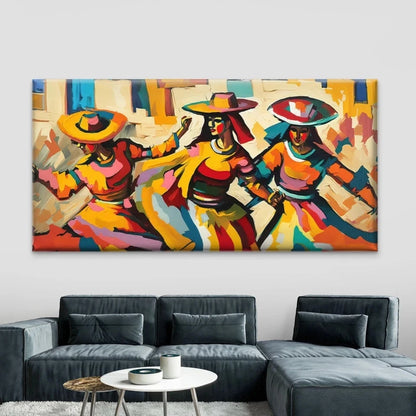 Colorful Abstract Women Wall Art Canvas Office Home Room Framed 120x60cm