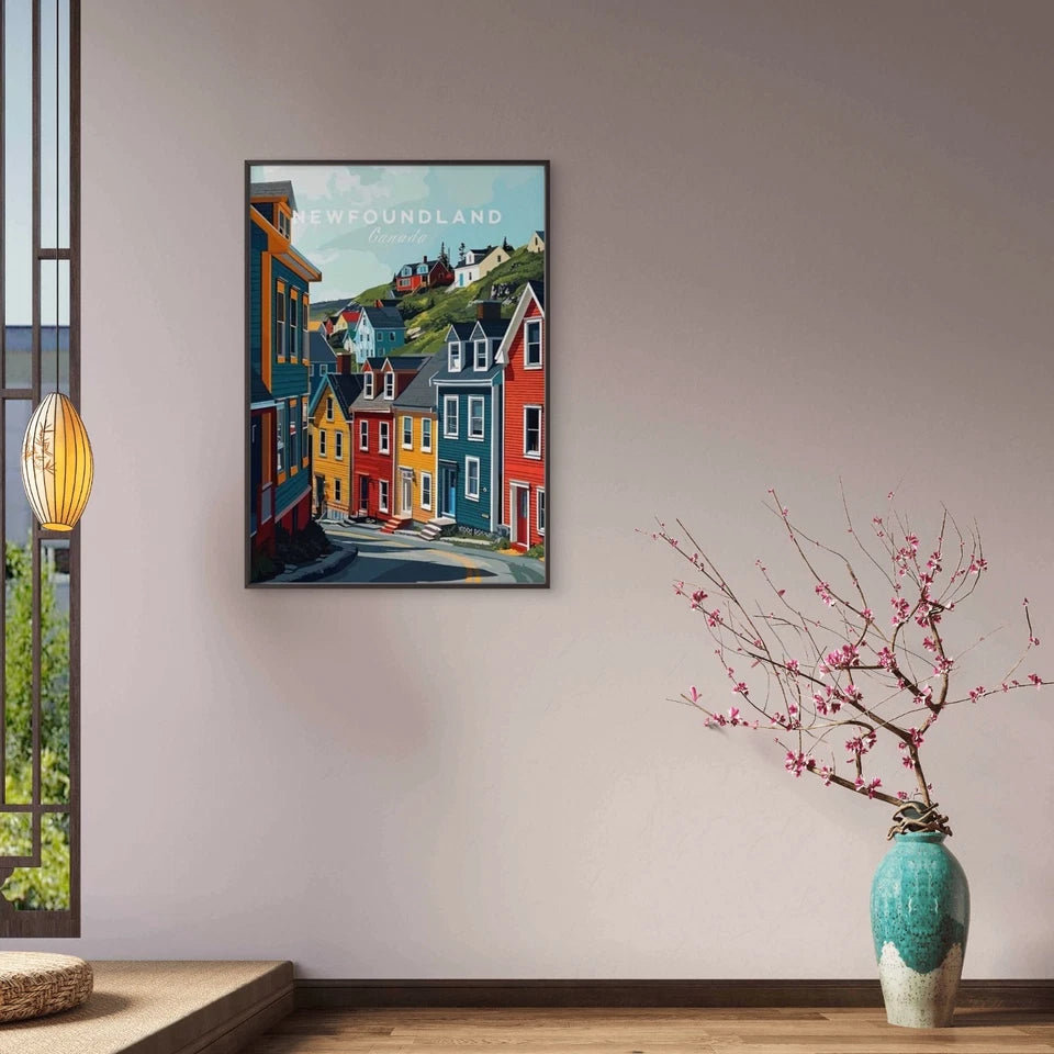 Vintage Newfoundland Canada Coastal Travel Poster Print Wall Art - Bella Home Decor
