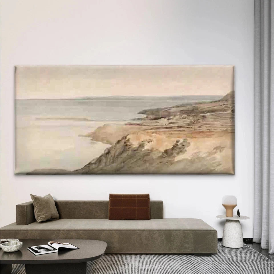 Coastal Cliffside Landscape Wall Art Canvas Office Home Room Framed 120x60cm