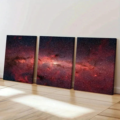 3pcs Universe Galaxy Nebula Space Modern Wall Art Set Canvas Framed 60x90cm - High Quality Print 100% Australian Made Wall Canvas Ready to Hang - Bella Home Decor