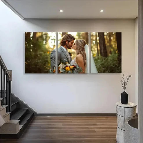 3pcs Wedding Couple Kiss Romantic Love Wall Art Canvas Unframed - High Quality Print 100% Australian Made Wall Canvas