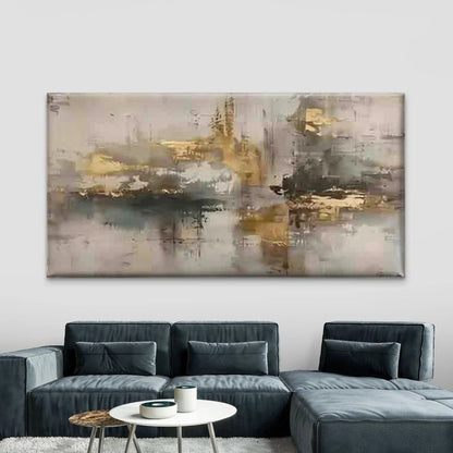 Abstract Golden Leaf Wall Art Canvas Office Home Room Framed 120x60cm