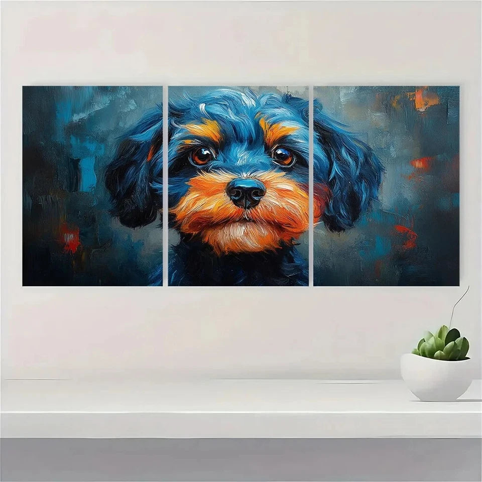 3pcs Cockapoo Dog Pet Abstract Modern Metal Print Ready to Hang Art - Bella Home Decor
