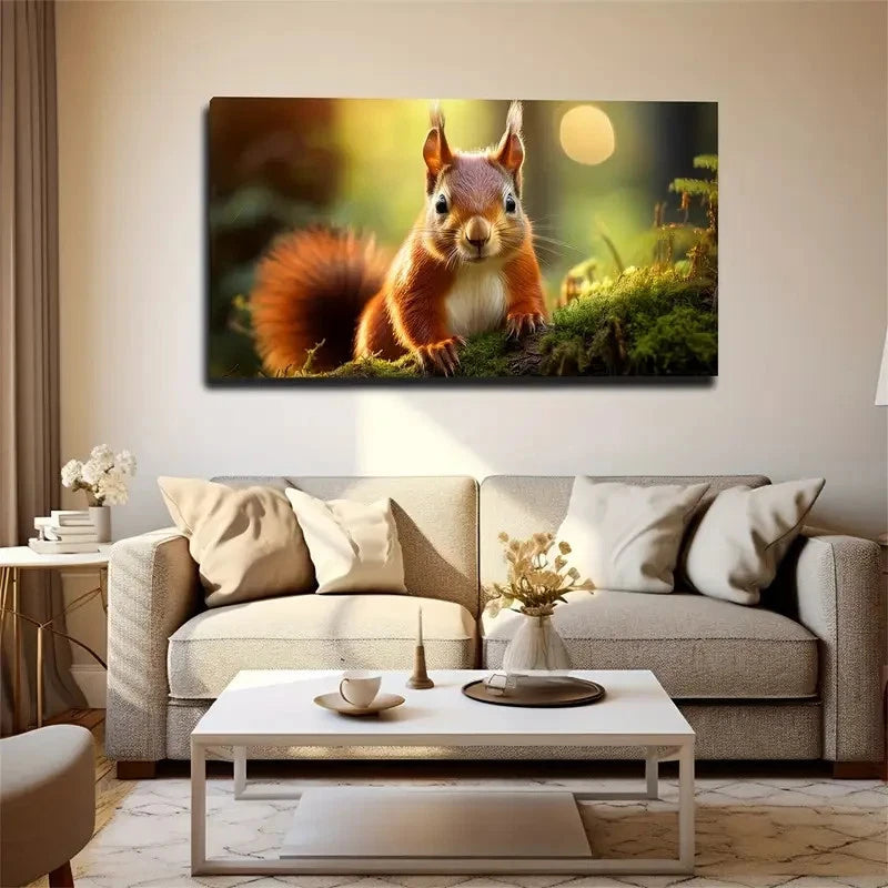 The Forest A Jumping Wall Art Canvas Office Home Room Framed 120x60cm