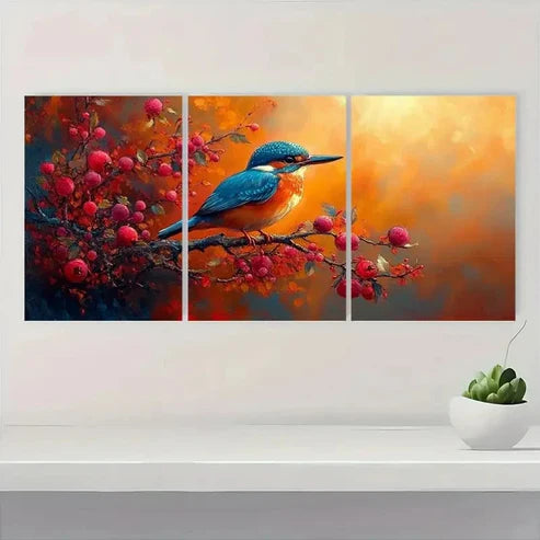 3pcs The Magical Tales of Kingfisher Wall Art Canvas Unframed – High Quality Print 100% Australian Made Wall Canvas