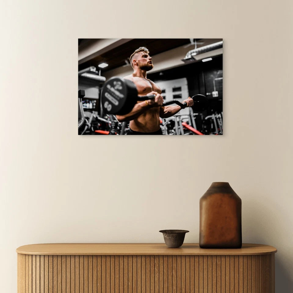 Bicep Curl & Lifting Barbell 5mm thick Plastic Poster Ready to Hang 90x60cm