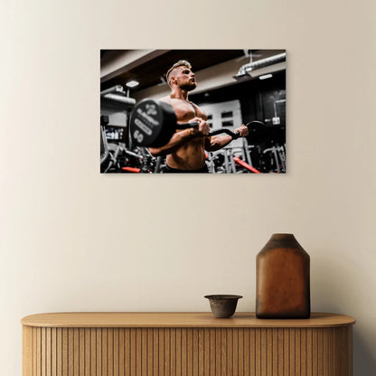 Bicep Curl & Lifting Barbell 5mm thick Plastic Poster Ready to Hang 90x60cm
