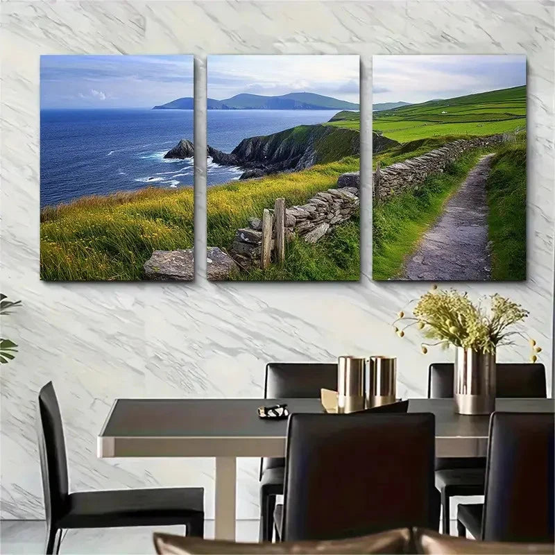 3pcs Dingle Peninsula Transform Your Perfect Wall Art Set Canvas Framed 40x60cm - High Quality Print 100% Australian Made Wall Canvas Ready to Hang - Bella Home Decor